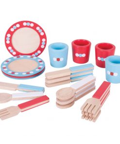 Bigjigs Toys Wooden Dinnerware Set