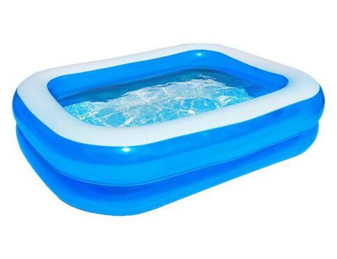 Zimpli Kids Large Family Inflatable Blue Paddling Pool, 2m x 1.5m, 496L, Easy to Use Outdoor Garden Swimming Pool