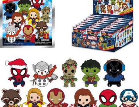 Marvel Holiday 3D Foam Bag Clip Random 6-Pack
