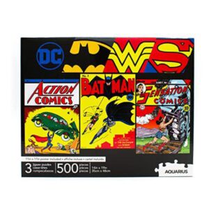 Aquarius Set of 3 DC Comics Puzzles (Three 500 Piece Jigsaw Puzzles) - Glare Free - Precision Fit - Officially Licensed DC Comics Merchandise & Collectibles