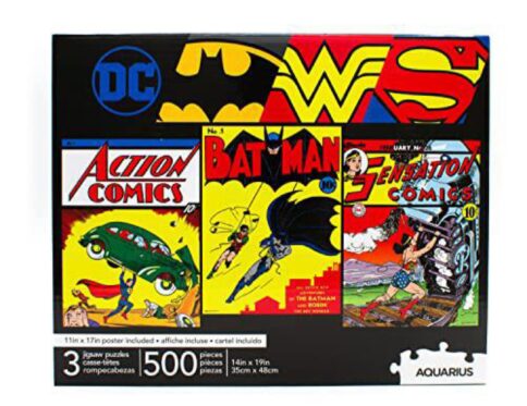 Aquarius Set of 3 DC Comics Puzzles (Three 500 Piece Jigsaw Puzzles) – Glare Free – Precision Fit – Officially Licensed DC Comics Merchandise & Collectibles
