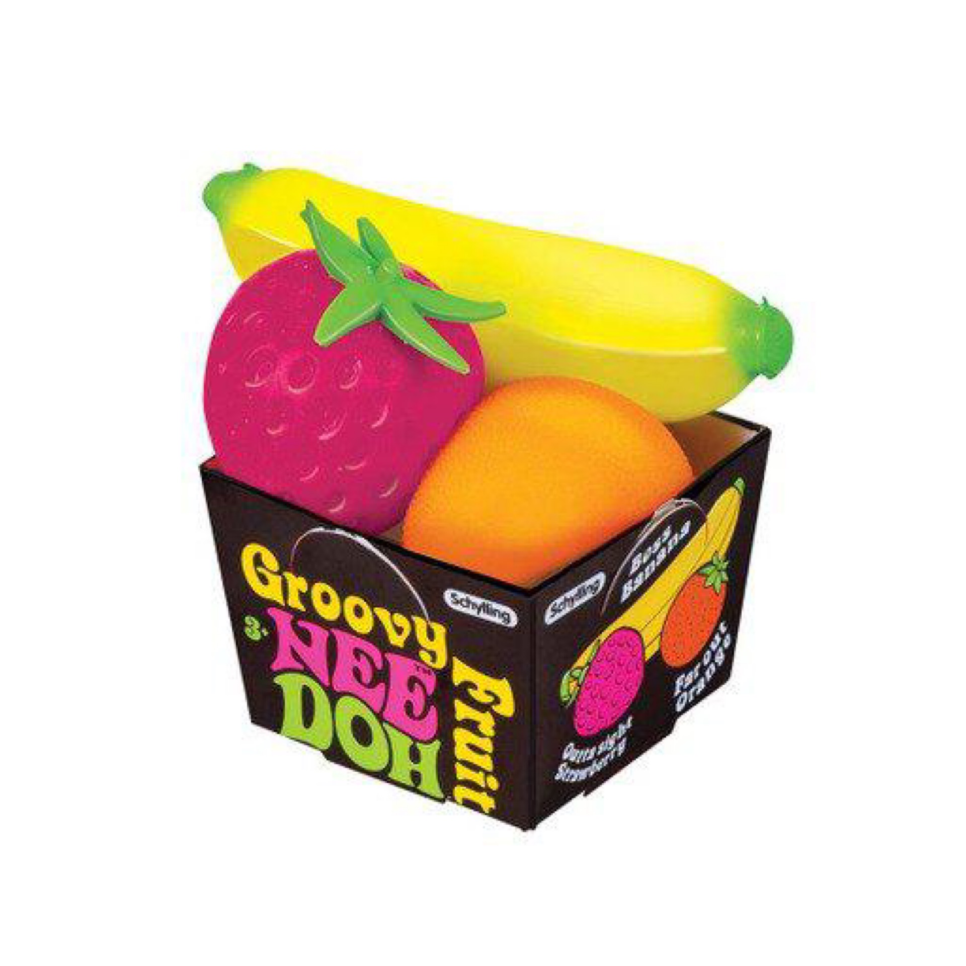 Nee Doh Groovy Fruit Toy 3 Pieces. Children Ages 5