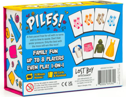 Lost Boy Entertainment Piles – Card Games – Family Games – for Kids 8 and Up – Games for Adults – Family Game Night – Travel Games – Party Games – Memory Games – 10 Mins